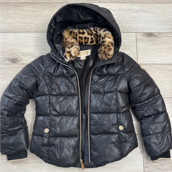 Michael Kors Other - Michael Kors Black Puffer Jacket with Leopard Lining